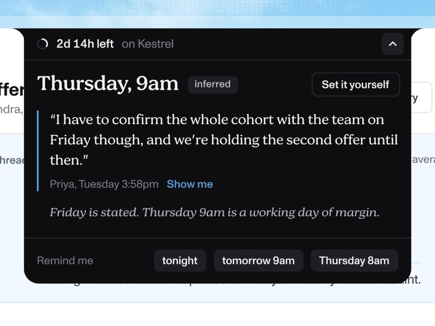 The notch expanded on the real deadline